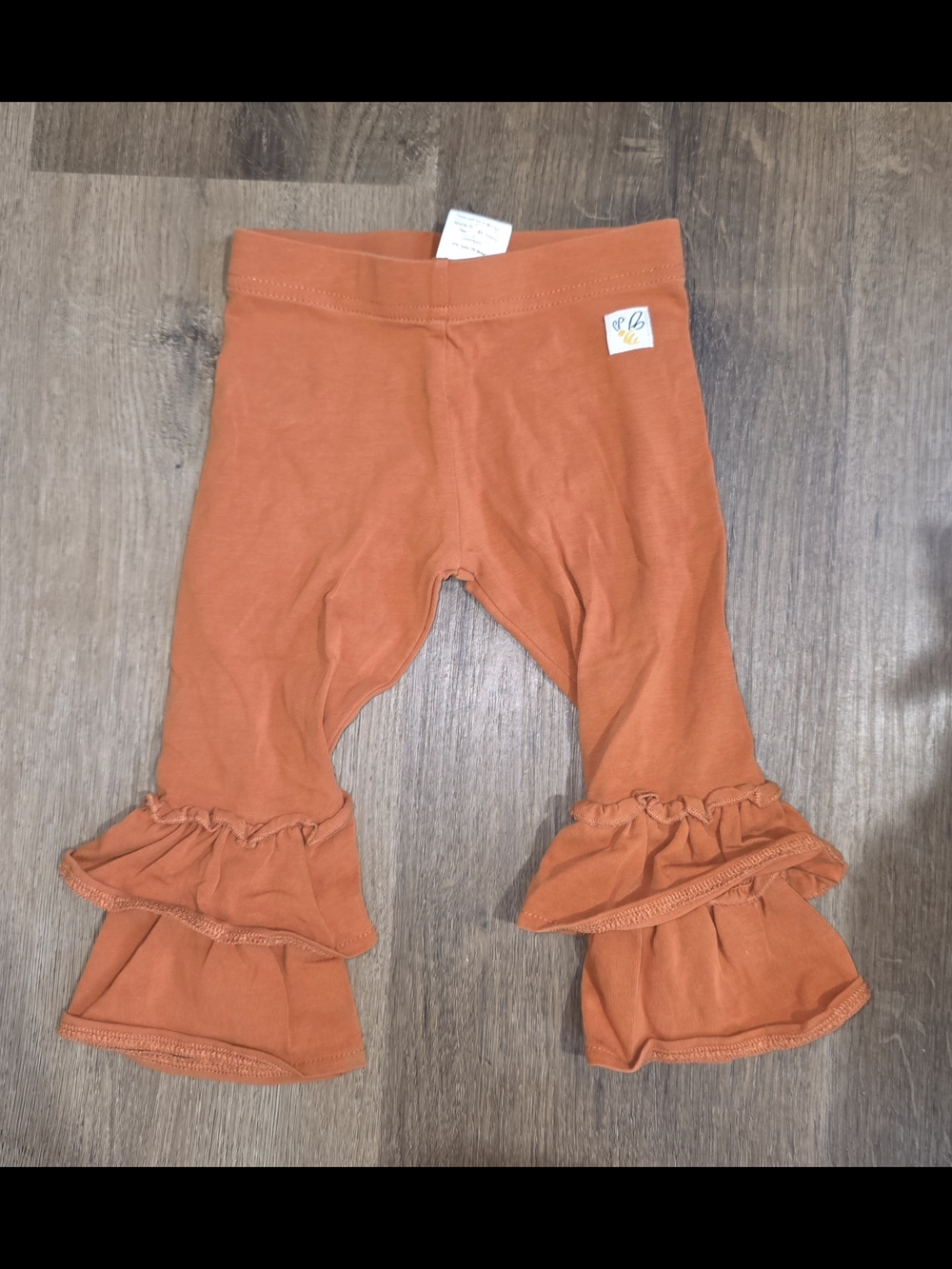 Wildflowers Double Ruffle Hem Leggings - Orange